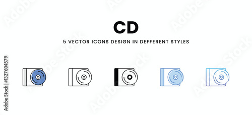Cd vector icons set stock illustration