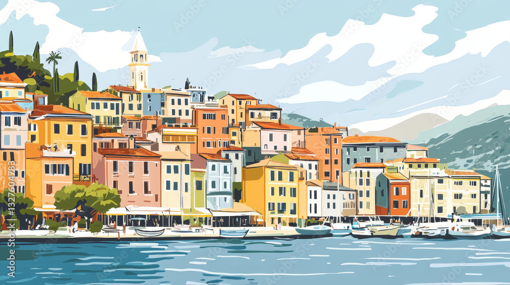 Obraz premium Hotels buildings tourist travelers places vacation time apartment urban town facade vector illustration.