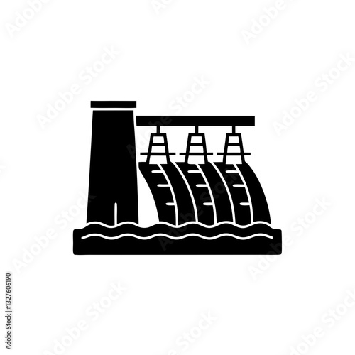 creative details hydroelectric dam icon vector illustration 