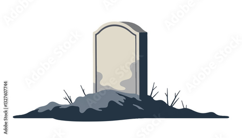 Gravestone on mound of earth
