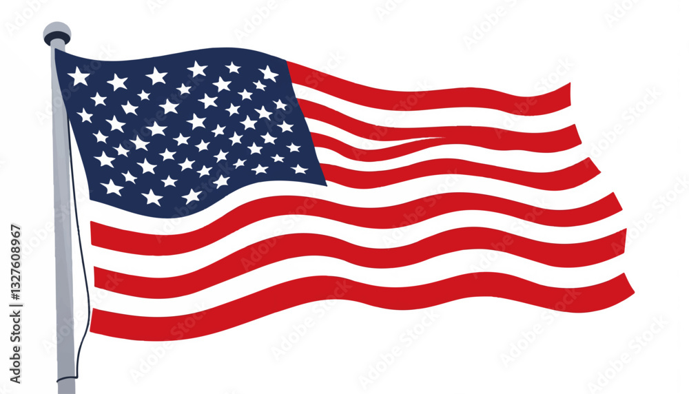 Obraz premium American flag waving in the wind