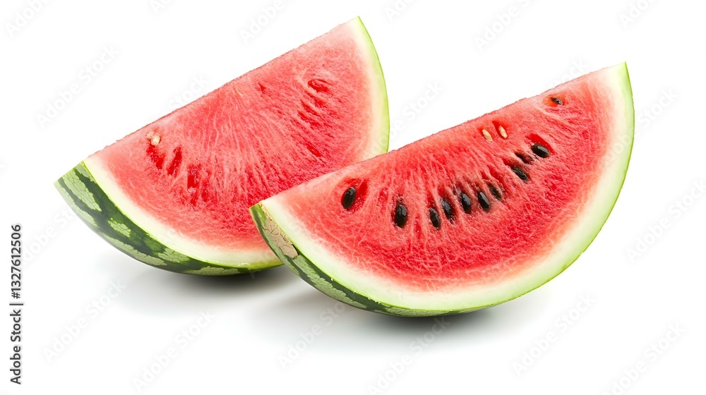 Two watermelon slices isolated on white background Two watermelon slices isolated on white background