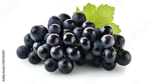 Fresh Black Grapes isolated on white background