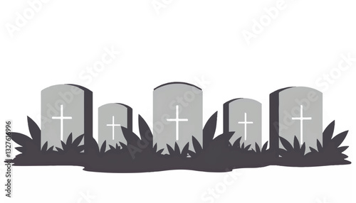 Gravestones surrounded by grass in a cemetery