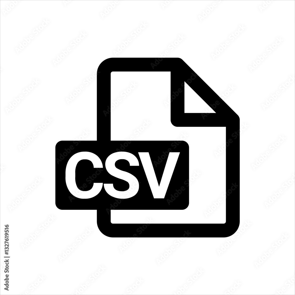 A simple icon representing a Comma Separated Values file. A simple icon representing a Comma Separated Values file.