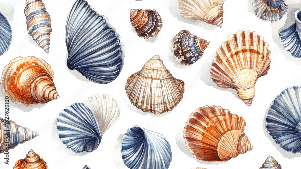 Sea marine shells hand drawn sketch vector illustration. Sea marine shells hand drawn sketch vector illustration.