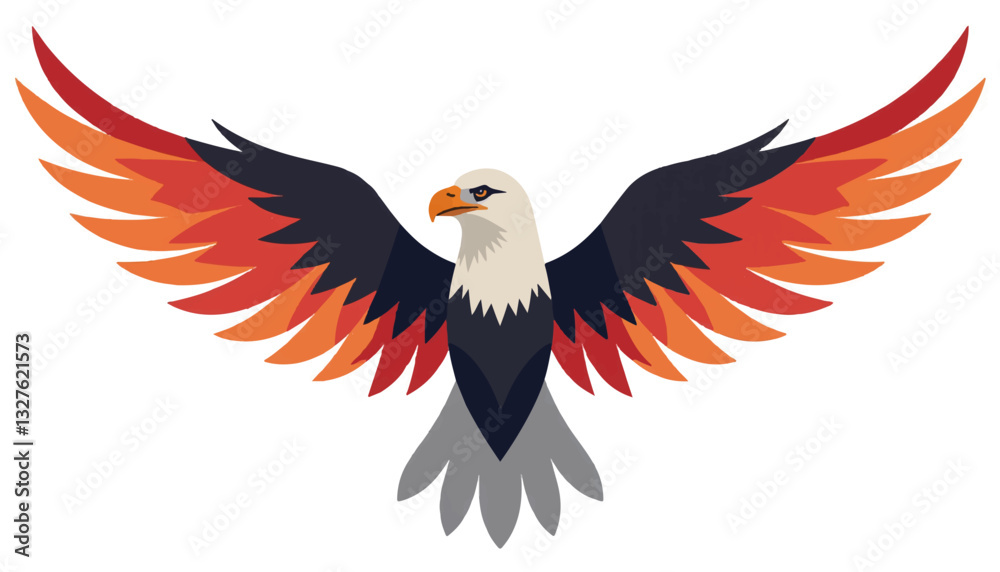 Fototapeta premium Eagle soaring majestically with outstretched wings