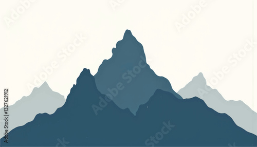 Mountain silhouette in abstract design