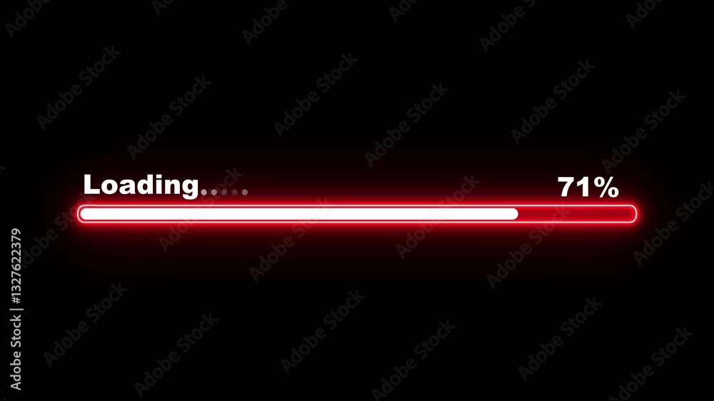 Loading progress bar animation from 0 to 100 with transparent ...