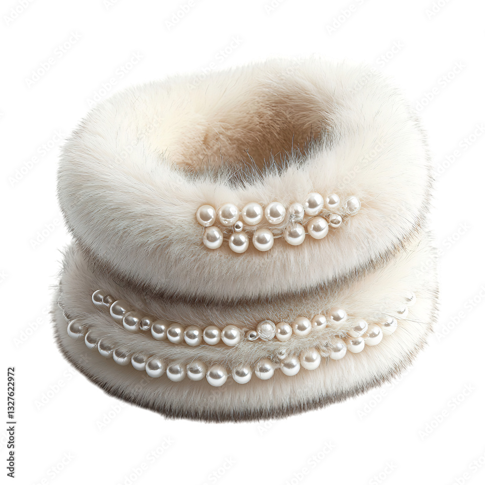 custom made wallpaper toronto digitalFaux Fur Neck Warmers with Pearl Embellishments Isolated on Transparent Background