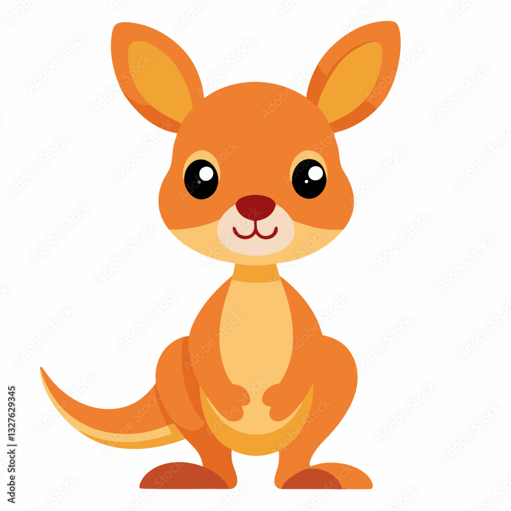 an adorable cartoon kangaroo with big, expressive eyes and a charming smile an adorable cartoon kangaroo with big, expressive eyes and a charming smile