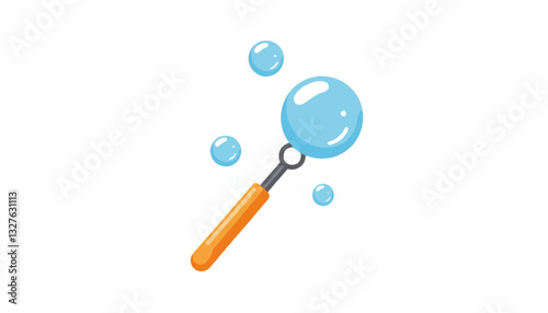 Bubble wand with bubbles in a playful setting