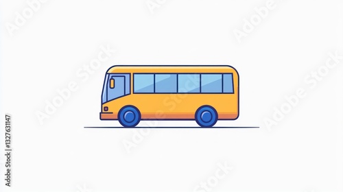 A vibrant yellow bus on a clean white background ideal for transportation education and trav