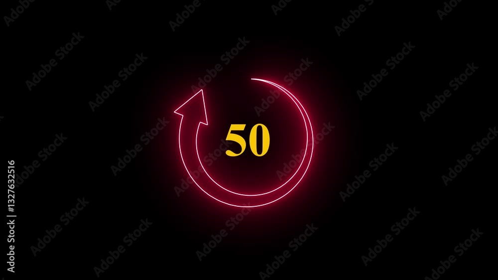 Refresh button icon animation with counting 0-100. circle arrow icon set, reload, rotation on black background in white color. 4k animation.