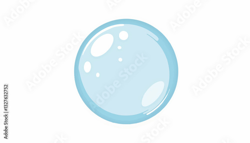 Blue soap bubble on a white background
