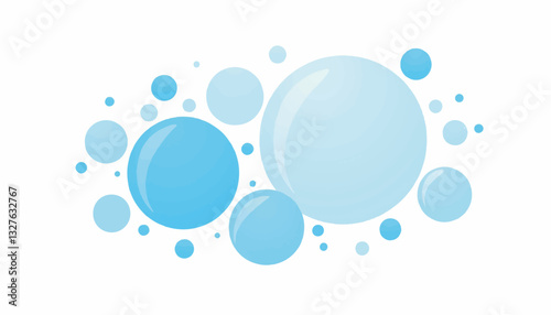 Blue bubbles on a white background