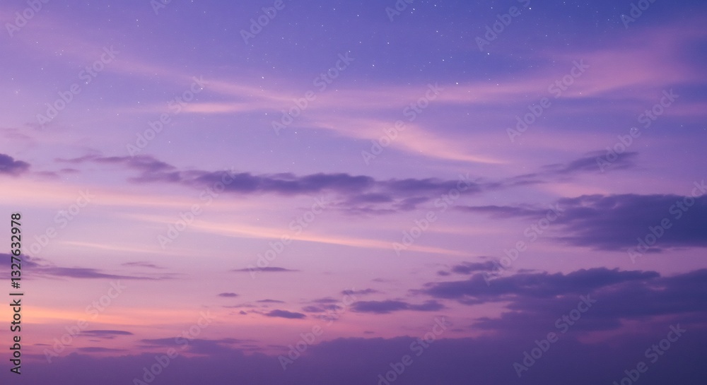 Fototapeta premium Serene twilight sky pastel hues softly painted. AI Generated