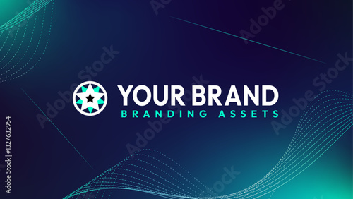 abstract blue background with lines tech start up branding assets