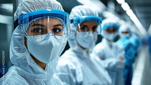 Protective Gear: Healthcare Workers in a sterile environment