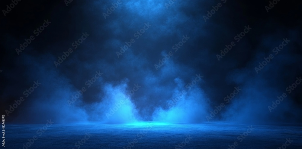 Fototapeta premium The calm sea at dusk offers a serene vista, characterized by deep blue colors and a misty ambiance that fosters tranquility and peace