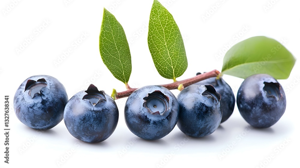 Obraz premium Frash blueberry branch isolated on white