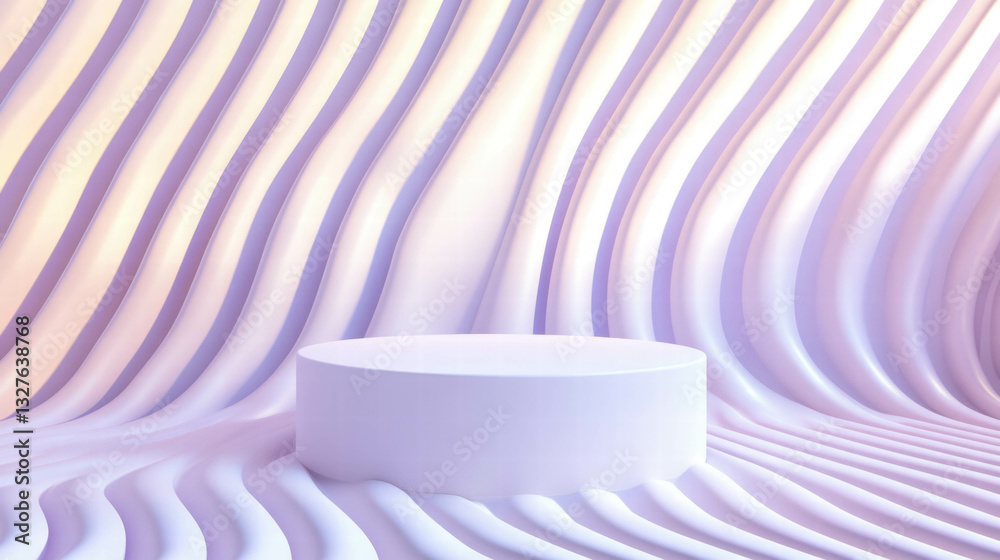 Futuristic abstract background with podium and wavy patterns for modern design concepts Futuristic abstract background with podium and wavy patterns for modern design concepts