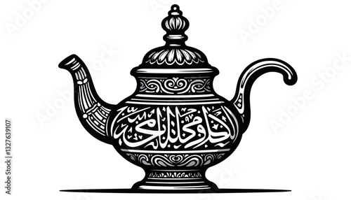 Ornate Arabic teapot with intricate design