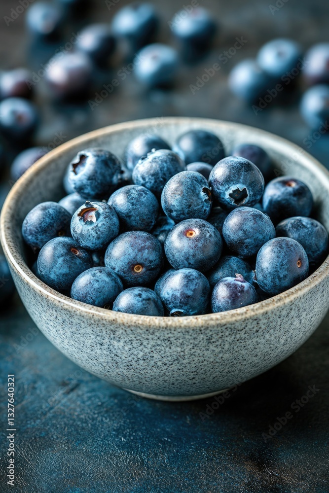 Blueberries in Stone Bowl Blueberries in Stone Bowl