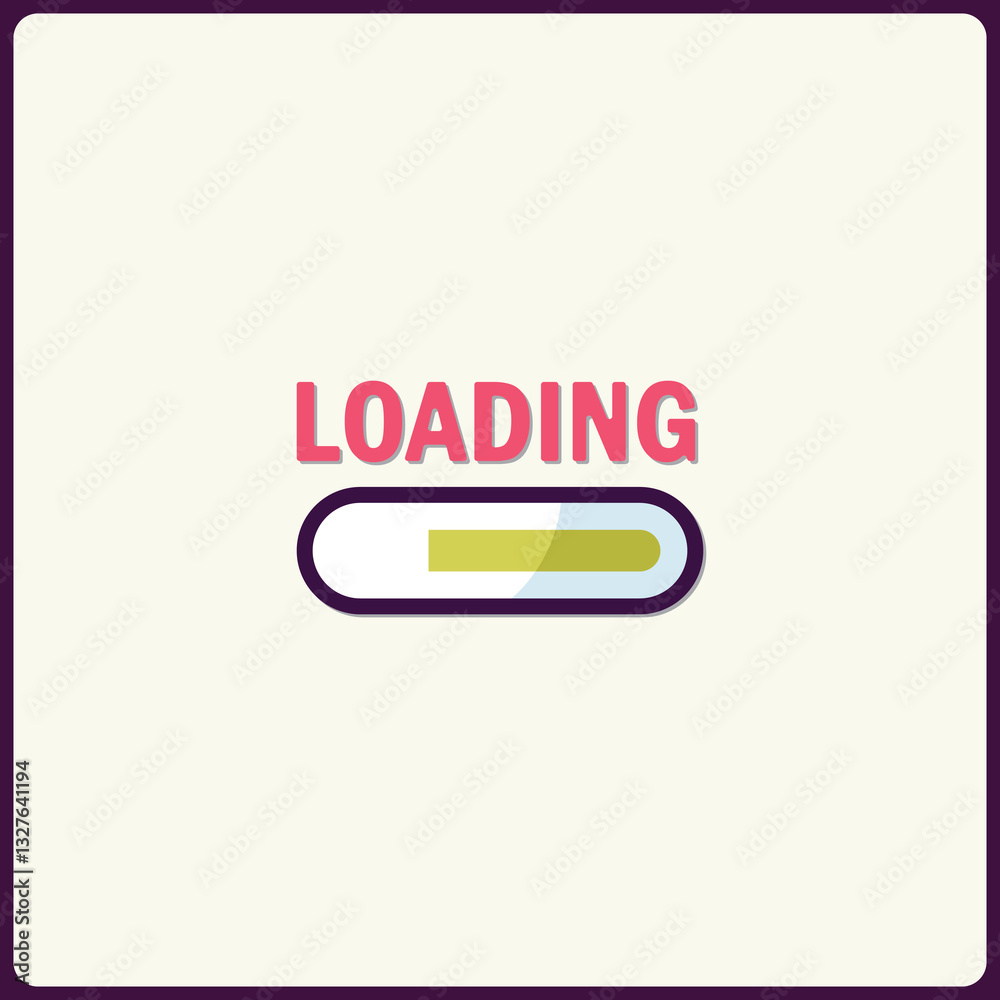 Stylized icon symbolizing loading with a progress bar indicating activity Stylized icon symbolizing loading with a progress bar indicating activity