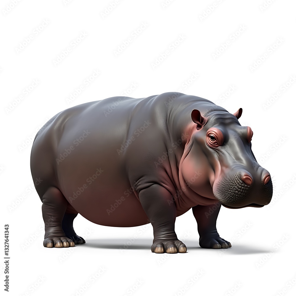 Obraz premium hippopotamus with a white background
