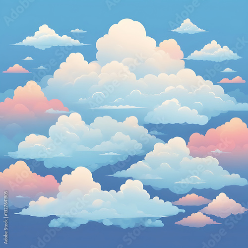 Peaceful Sky with Clouds Illustratio