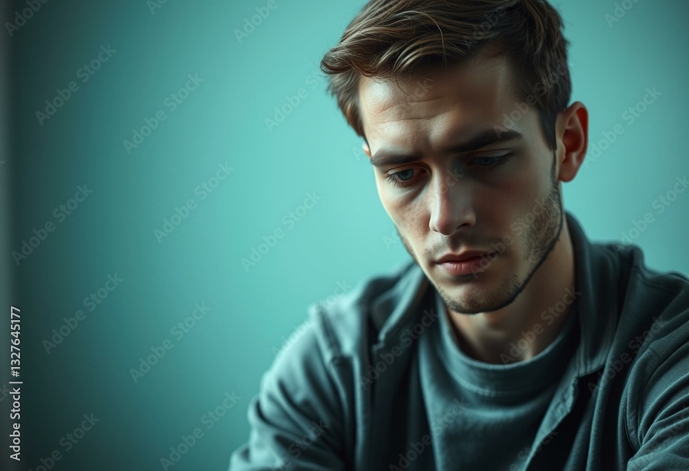 Fototapeta premium Male portrait with melancholic expression