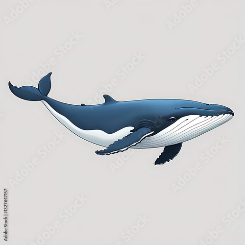 Majestic Blue Whale Swimming in the Ocean