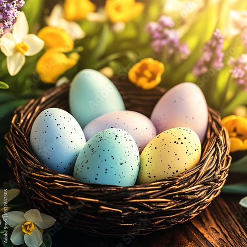 A representative image of Easter Day, featuring a vibrant and festive composition