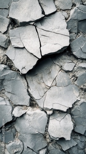 Stunning Gray Cracked Earth Texture: A Close-up View of Nature's Abstract Art