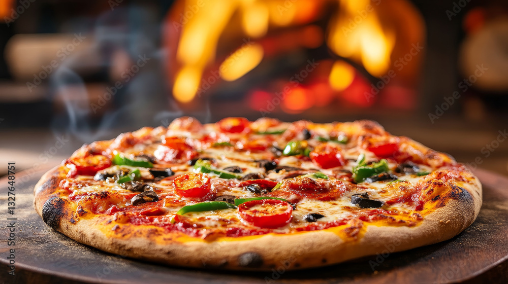 Hot fresh pizza icon vector illustration. Hot fresh pizza icon vector illustration.