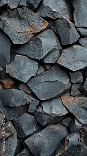 Dramatic Dark Gray Rock Wall Texture - A Stunning Natural Formation