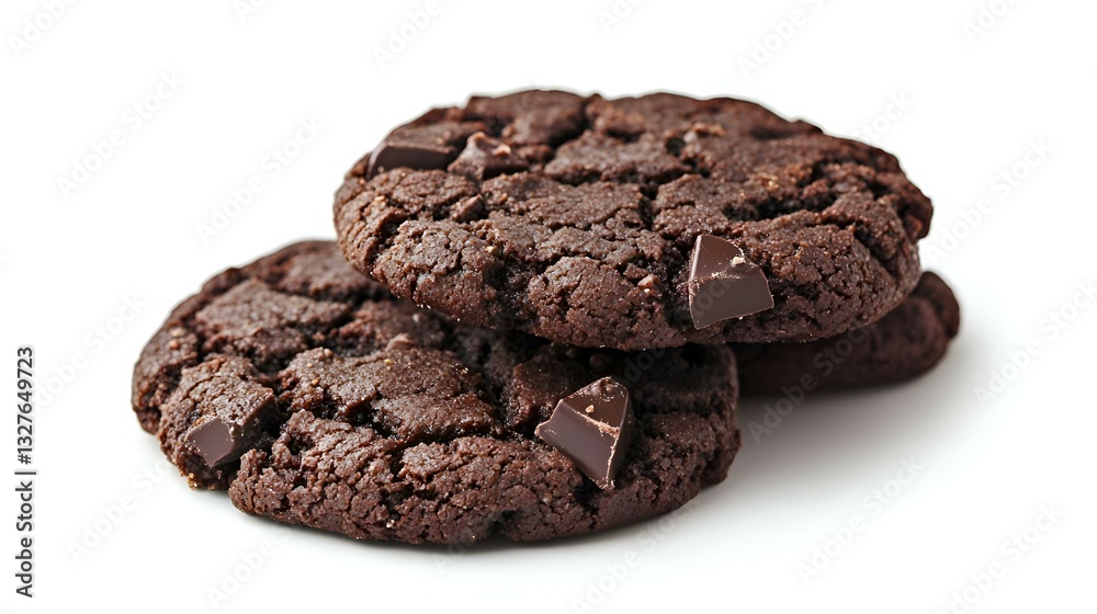 Fototapeta premium Chocolate cookies isolated on white background