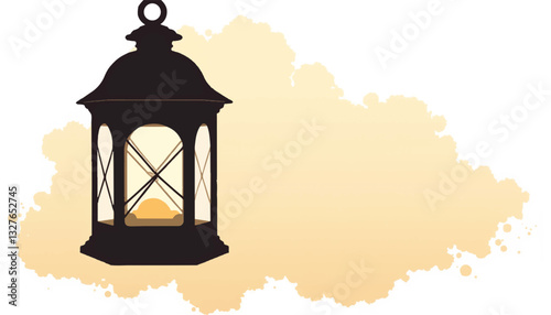Decorative lantern illuminating soft background