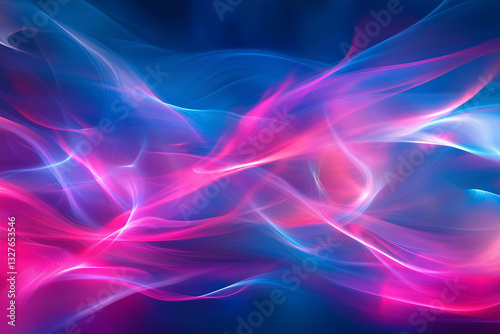 Futuristic Flow: Neon Light Trails in Abstract Waves