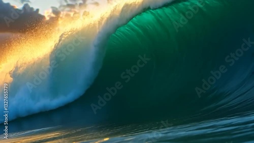 Wallpaper Mural Gigantische Meereswelle rollt über das tiefe Blau Torontodigital.ca