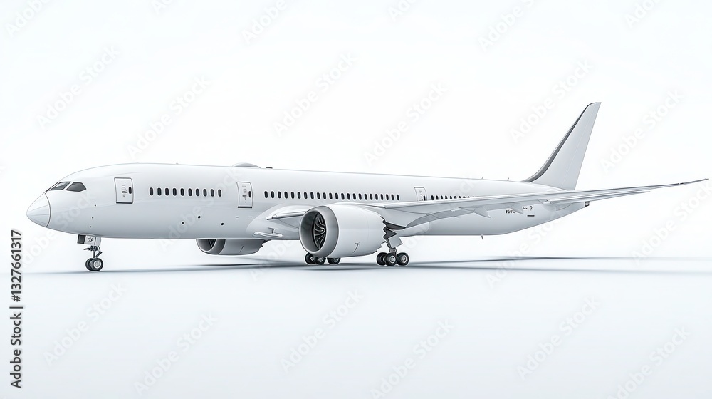A Pristine White Passenger Jet Poised For Takeoff, Ready For A New Adventure Against A Stark White Background, Symbolizing The Boundless Possibilities Of Flight A Pristine White Passenger Jet Poised For Takeoff, Ready For A New Adventure Against A Stark White Background, Symbolizing The Boundless Possibilities Of Flight