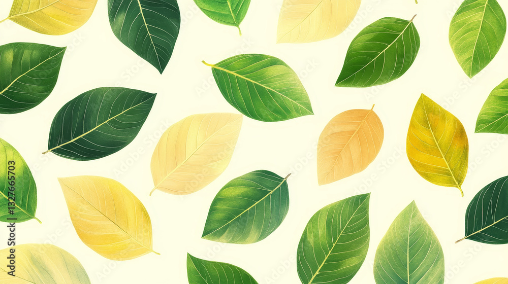 Obraz premium Seamless pattern with leaves vector illustration.