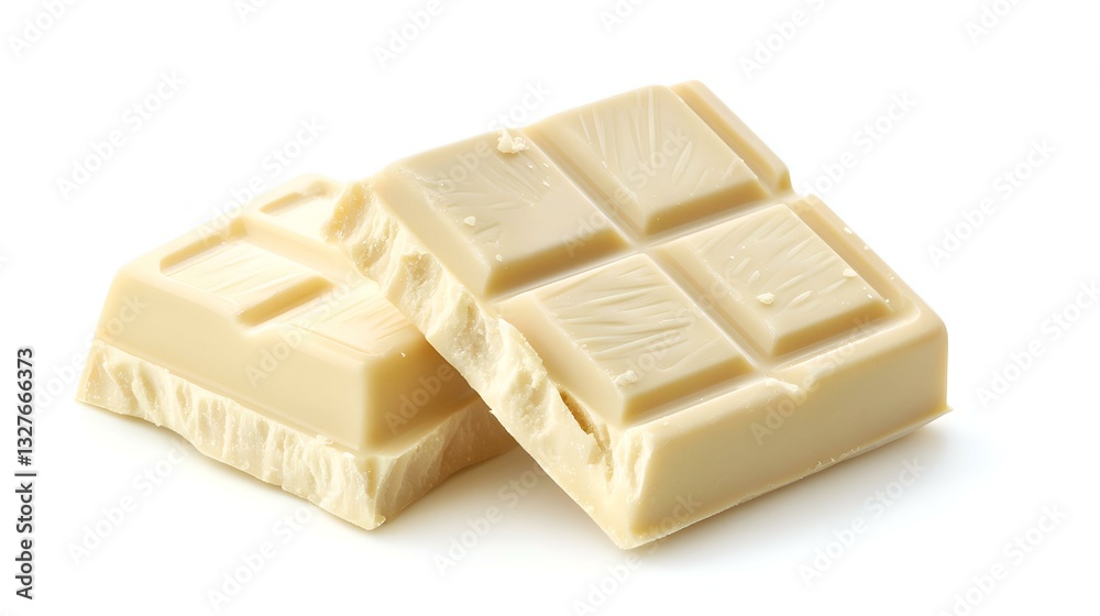 Sweet White Chocolate isolated on white