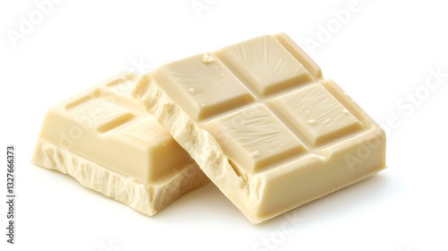 Sweet White Chocolate isolated on white