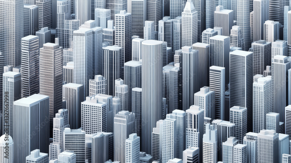 Obraz premium Skyscrapers buildings seamless pattern tower office city architecture house business apartment vector illustration