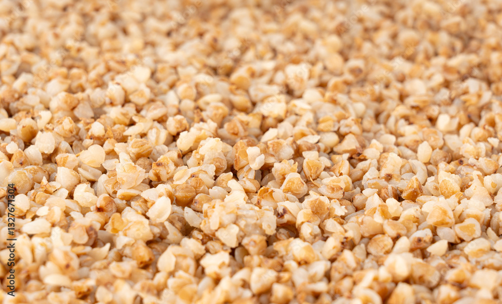 Boiled Buckwheat Texture, Cooked Buck Wheat Grains Pattern, Crumbled Porridge Background Boiled Buckwheat Texture, Cooked Buck Wheat Grains Pattern, Crumbled Porridge Background