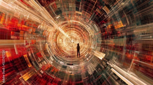 Abstract Digital Tunnel: A Journey Through Futuristic Technology