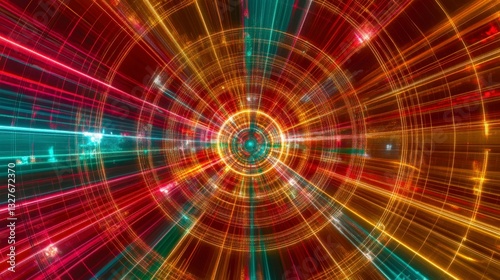 Stunning Abstract Digital Art with Intricate Glowing Lines and Vibrant Colors