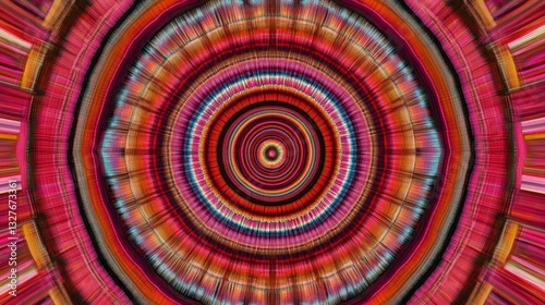 Stunning Abstract Circular Design with Vibrant Colors. A mesmerizing interplay of concentric circles and vibrant hues creates a captivating graphic design.